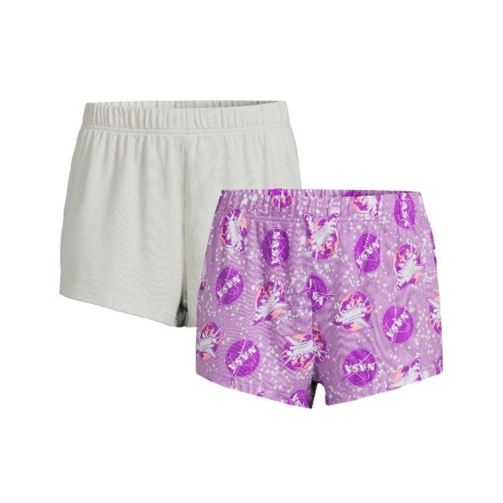 NASA Women’s Sleep Lounge Pajama Comfy Shorts, 2-Pack Size S
